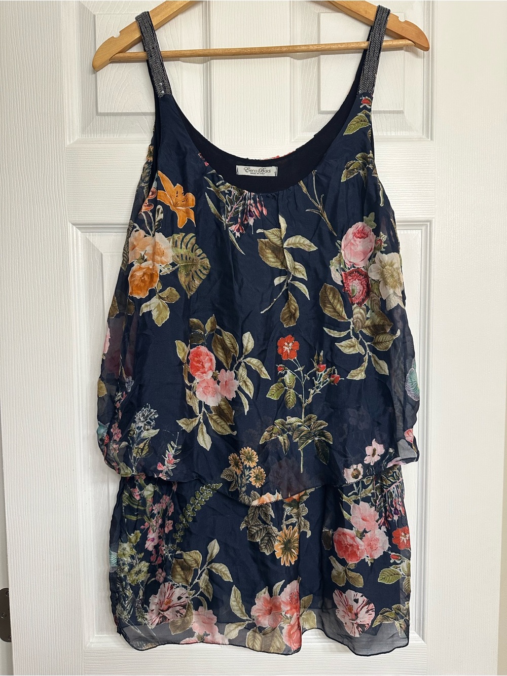 Elena Baldi made in Italy Navy Layered Summer Dress - Casual Women’s Sundress